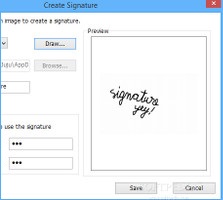 Showing the options for adding signatures in Foxit Reader